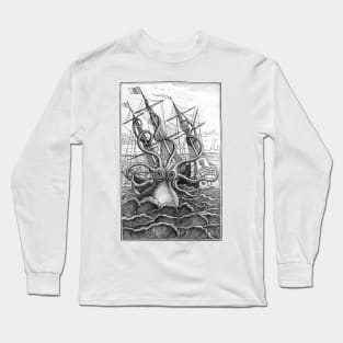 Kraken Unleashed Vintage Ship Attack Long Sleeve T-Shirt